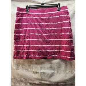 Croft And Barrow Skort Womens Size Petite Large Pink Tie Dye Skirt Short Pull On